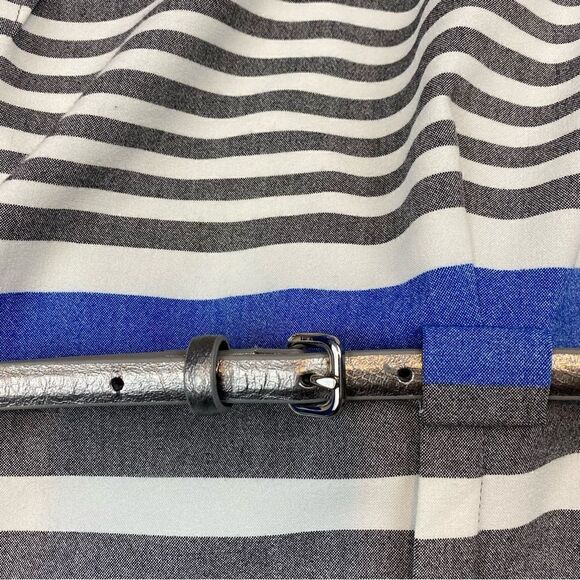 Calvin Klein Blue White Grey Belted Sheath Dress 2 - Picture 5 of 7